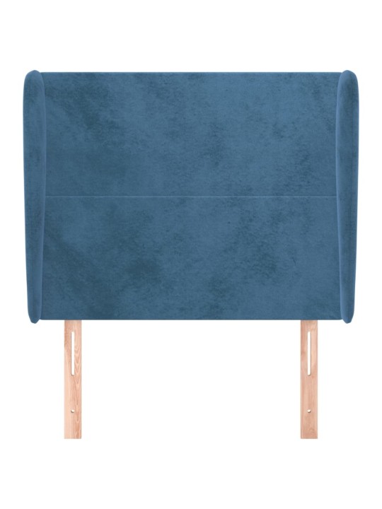 Voodipeats servadega, tumesinine, 93x23x118/128 cm, samet