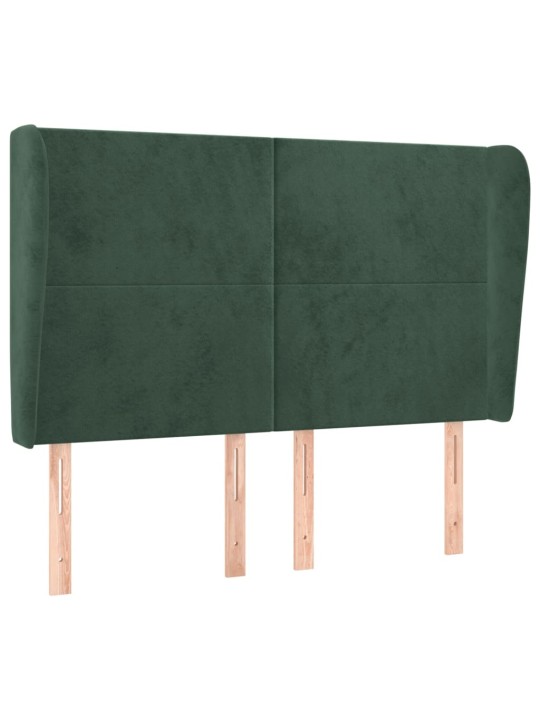 Voodipeats servadega, tumeroheline, 147x23x118/128 cm, samet