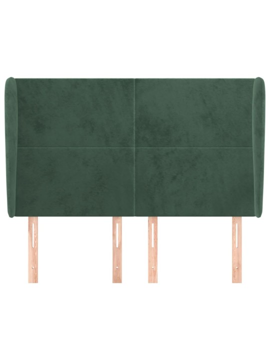 Voodipeats servadega, tumeroheline, 147x23x118/128 cm, samet