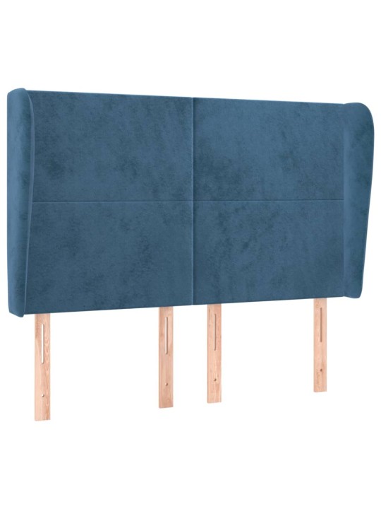 Voodipeats servadega, tumesinine, 147x23x118/128 cm, samet