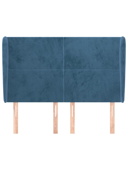 Voodipeats servadega, tumesinine, 147x23x118/128 cm, samet