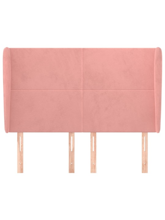Voodipeats servadega, roosa, 147x23x118/128 cm, samet