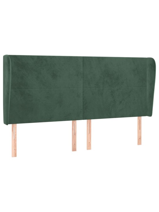 Voodipeats servadega, tumeroheline, 183x23x118/128 cm, samet