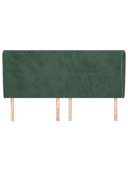 Voodipeats servadega, tumeroheline, 183x23x118/128 cm, samet
