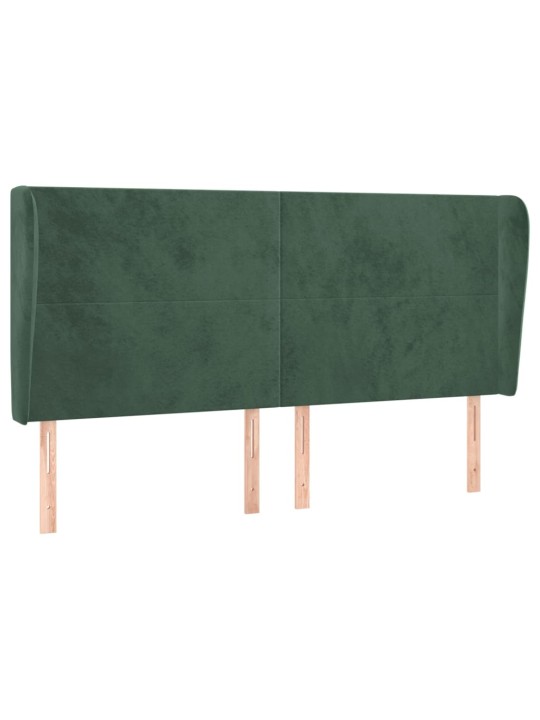 Voodipeats servadega, tumeroheline, 203x23x118/128 cm, samet