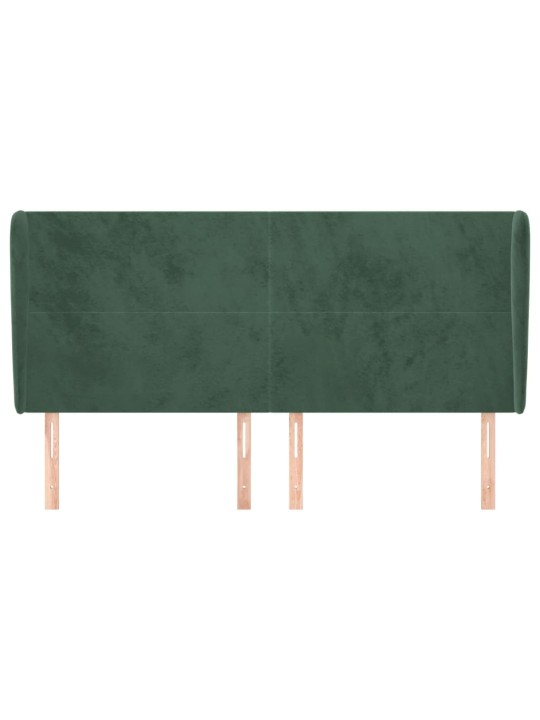 Voodipeats servadega, tumeroheline, 203x23x118/128 cm, samet