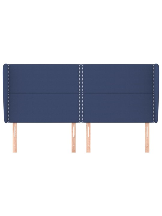 Voodipeats servadega, sinine, 183x23x118/128 cm, kangas