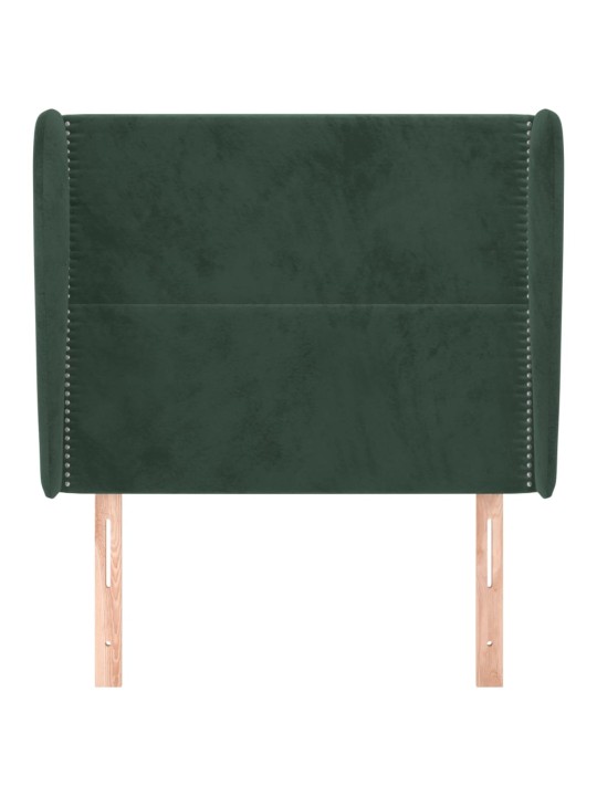 Voodipeats servadega, tumeroheline, 93x23x118/128 cm, samet