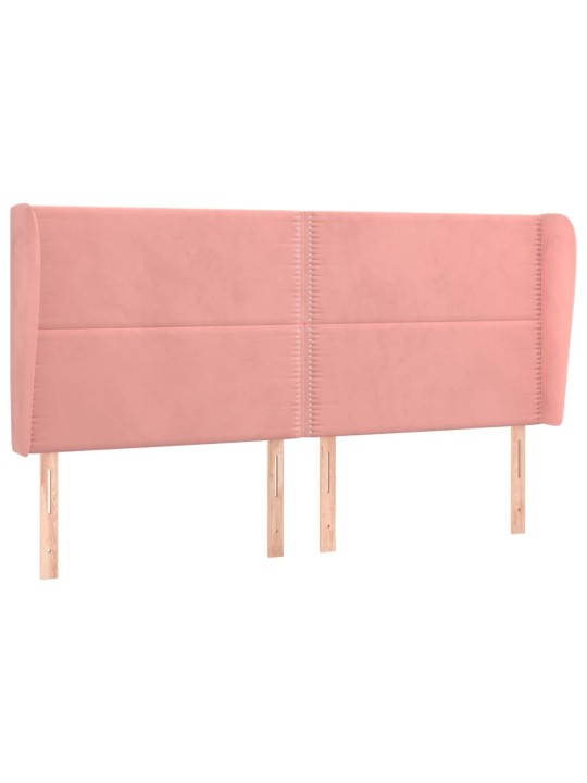 Voodipeats servadega, roosa, 147x23x118/128 cm, samet
