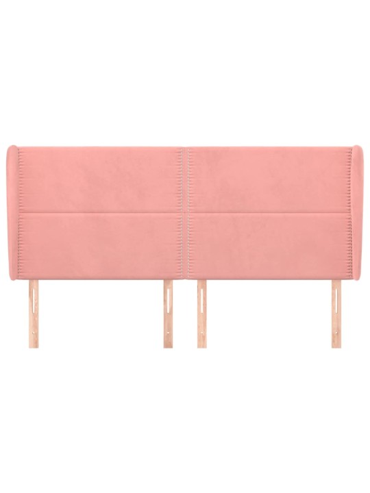Voodipeats servadega, roosa, 147x23x118/128 cm, samet