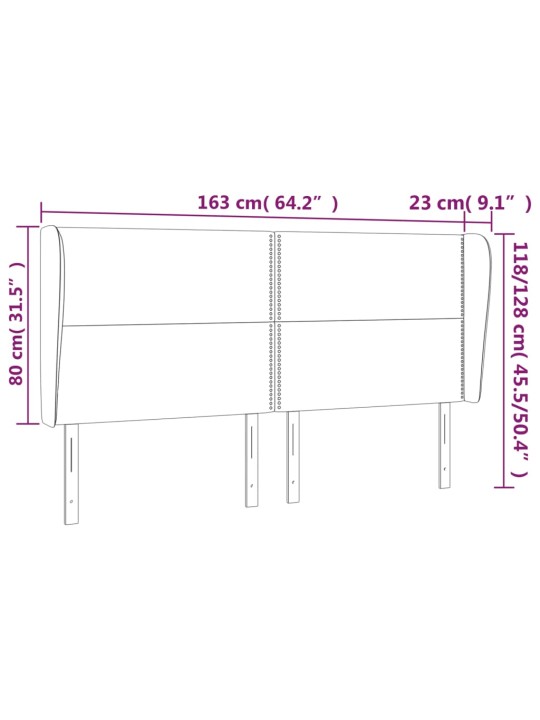Voodipeats servadega, roosa, 147x23x118/128 cm, samet