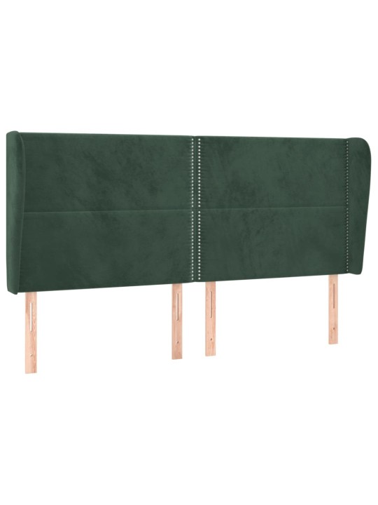 Voodipeats servadega, tumeroheline, 183x23x118/128 cm, samet
