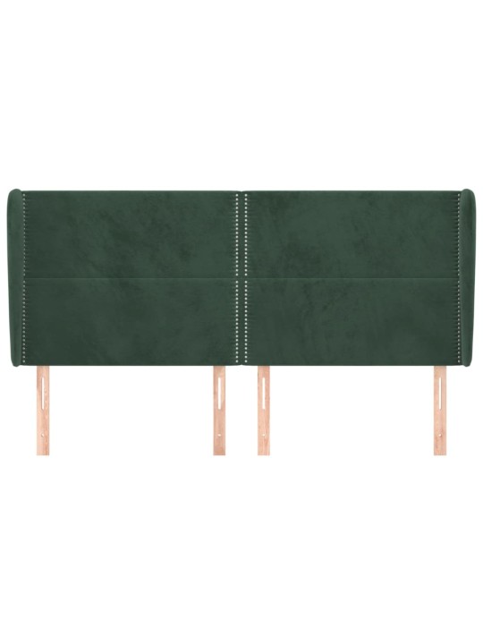 Voodipeats servadega, tumeroheline, 183x23x118/128 cm, samet
