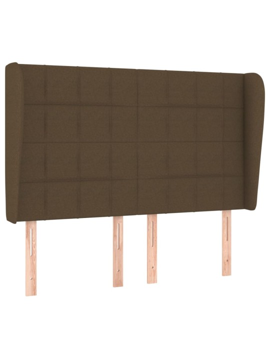 Voodipeats servadega, tumepruun, 147x23x118/128 cm, kangas