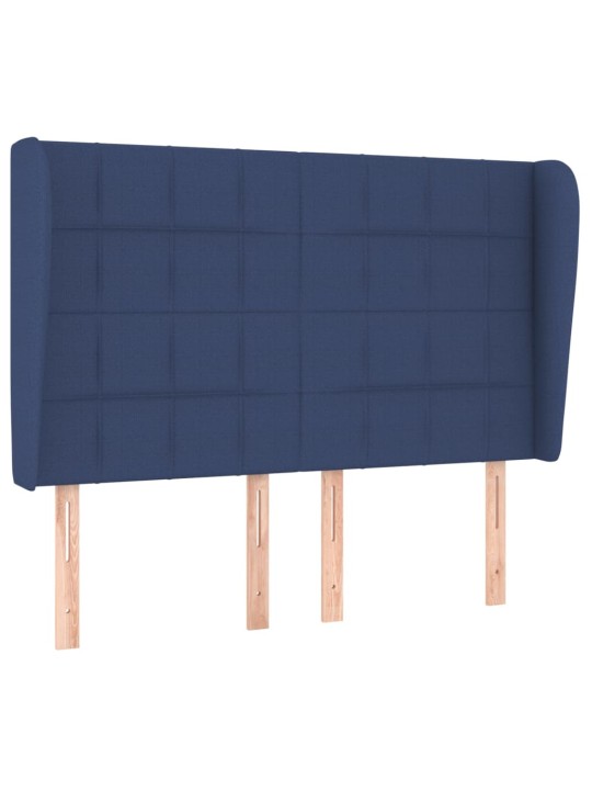 Voodipeats servadega, sinine, 147x23x118/128 cm, kangas