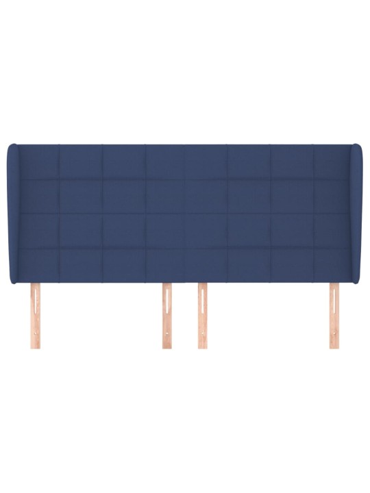 Voodipeats servadega, sinine, 163x23x118/128 cm, kangas