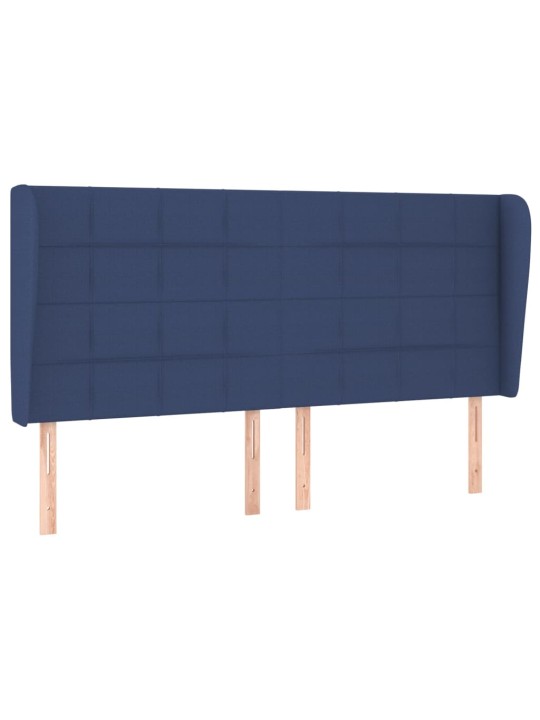 Voodipeats servadega, sinine, 183x23x118/128 cm, kangas
