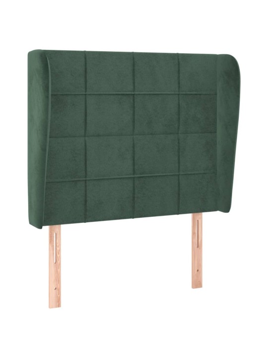 Voodipeats servadega, tumeroheline, 93x23x118/128 cm, samet