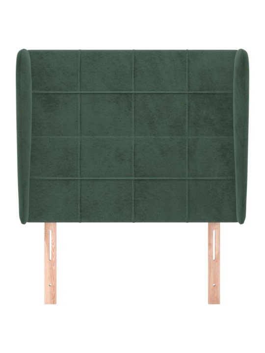 Voodipeats servadega, tumeroheline, 93x23x118/128 cm, samet