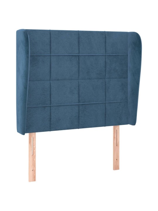 Voodipeats servadega, tumesinine, 93x23x118/128 cm, samet