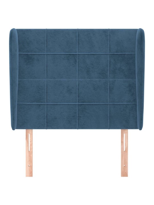 Voodipeats servadega, tumesinine, 93x23x118/128 cm, samet
