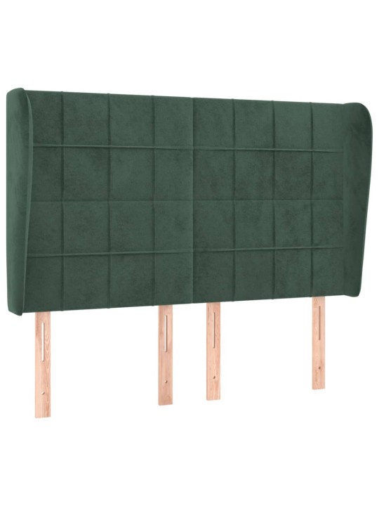 Voodipeats servadega, tumeroheline, 147x23x118/128 cm, samet