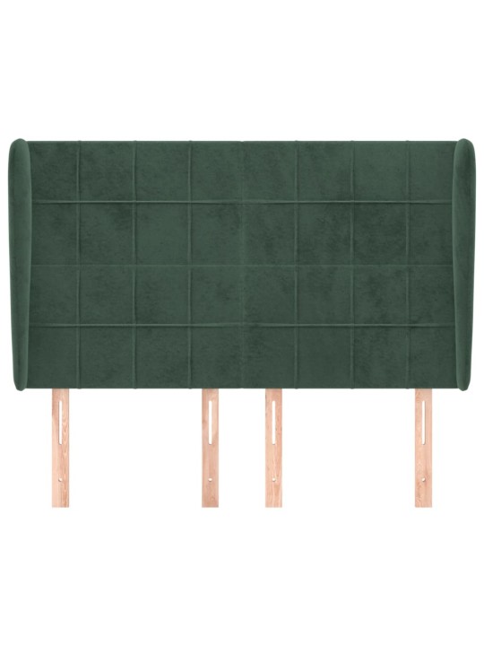 Voodipeats servadega, tumeroheline, 147x23x118/128 cm, samet