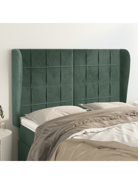 Voodipeats servadega, tumeroheline, 147x23x118/128 cm, samet