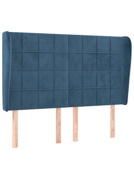 Voodipeats servadega, tumesinine, 147x23x118/128 cm, samet