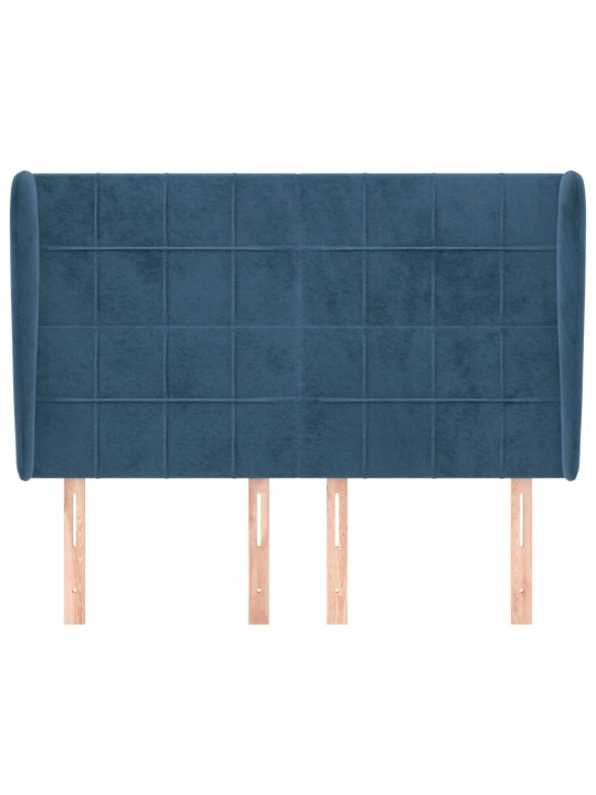 Voodipeats servadega, tumesinine, 147x23x118/128 cm, samet