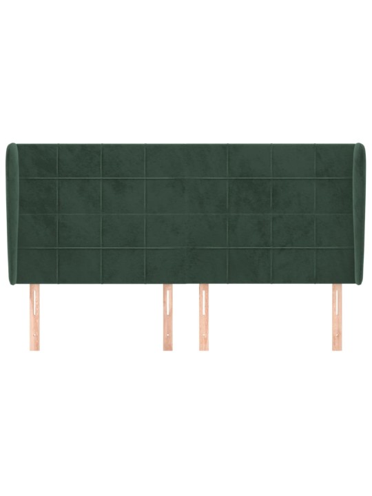 Voodipeats servadega, tumeroheline, 163x23x118/128 cm, samet