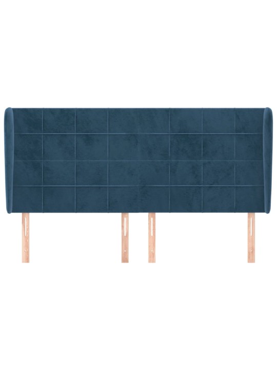 Voodipeats servadega, tumesinine, 163x23x118/128 cm, samet