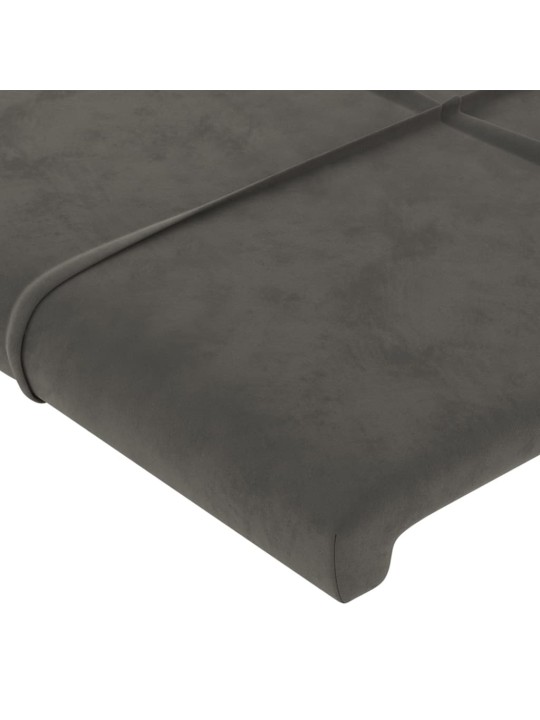 Voodipeats servadega, tumehall, 183x23x118/128 cm, samet
