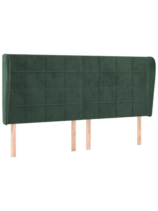 Voodipeats servadega, tumeroheline, 183x23x118/128 cm, samet