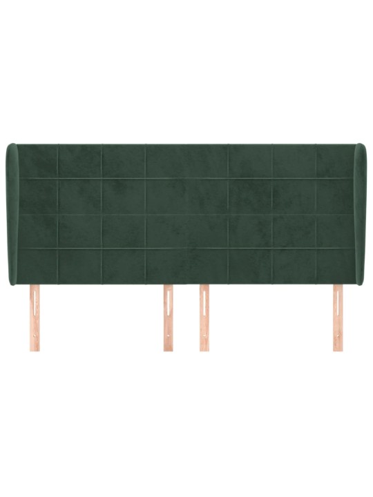 Voodipeats servadega, tumeroheline, 183x23x118/128 cm, samet