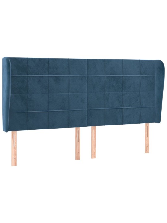 Voodipeats servadega, tumesinine, 183x23x118/128 cm, samet