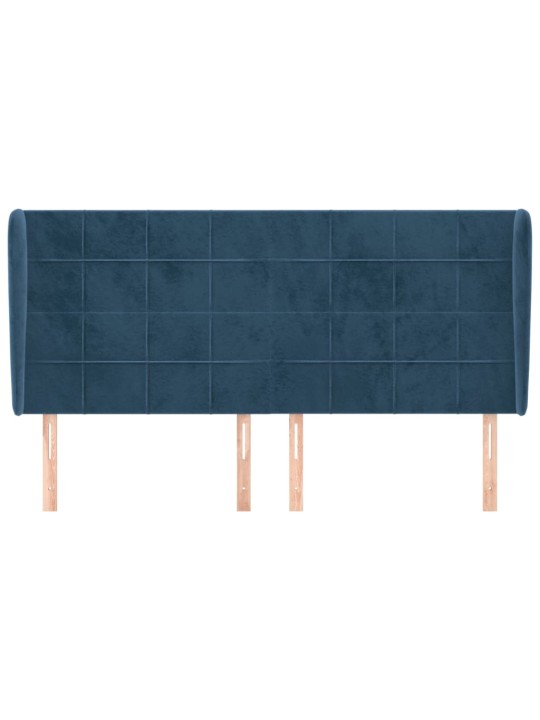 Voodipeats servadega, tumesinine, 183x23x118/128 cm, samet