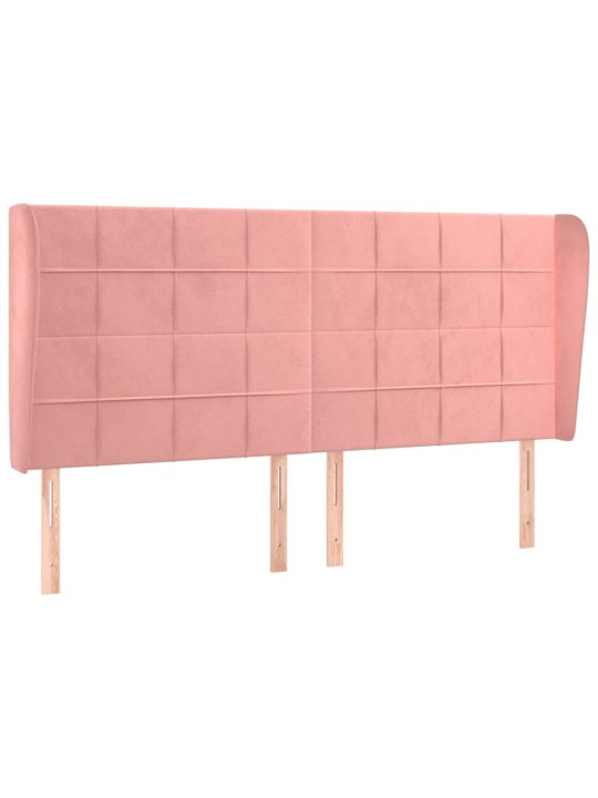 Voodipeats servadega, roosa, 183x23x118/128 cm, samet
