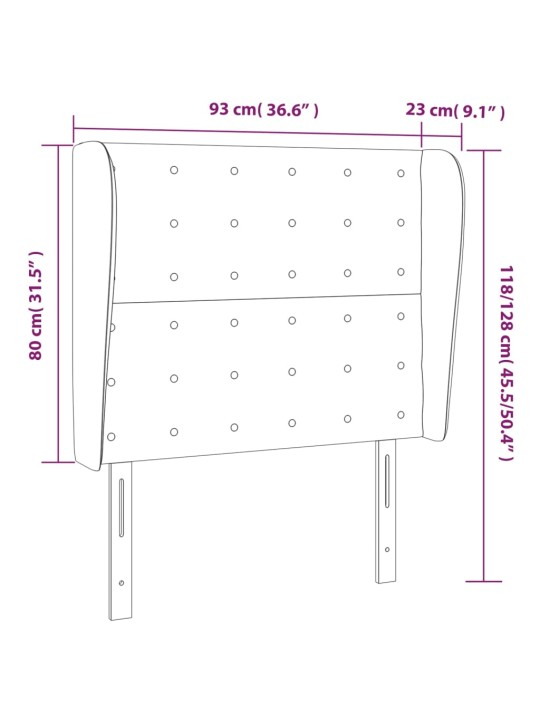 Voodipeats servadega, hall, 93x23x118/128 cm, kunstnahk