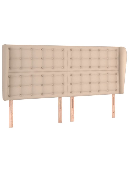 Voodipeats servadega, cappuccino, 203x23x118/128 cm, kunstnahk