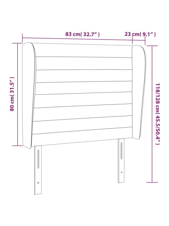 Voodipeats servadega, must, 83x23x118/88 cm, kangas