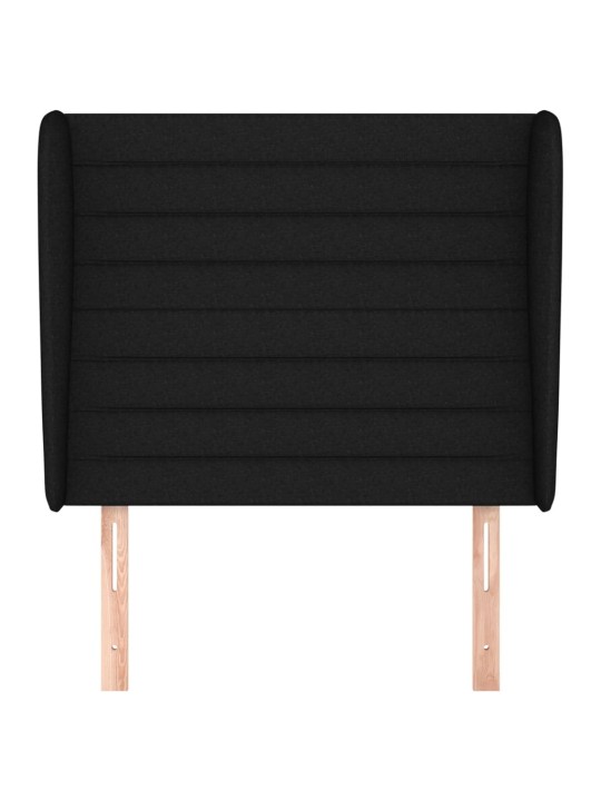 Voodipeats servadega, must, 93x23x118/128 cm, kangas
