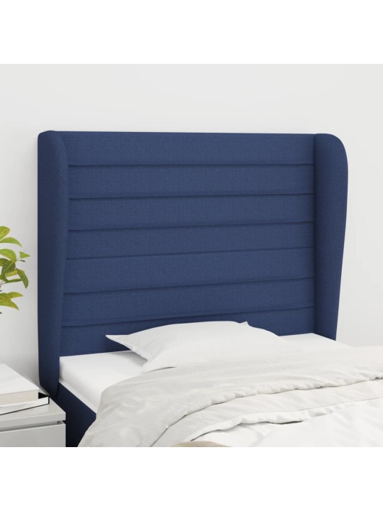 Voodipeats servadega, sinine, 93x23x118/128 cm, kangas