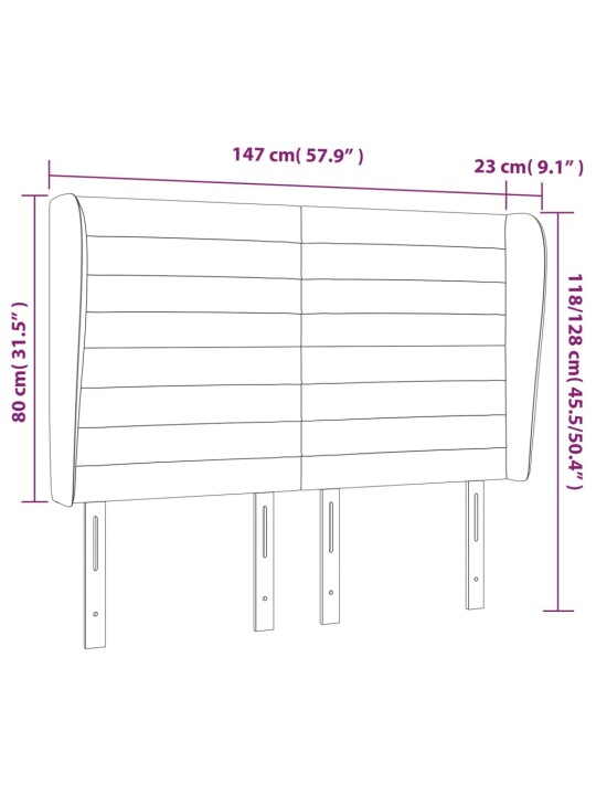 Voodipeats servadega, sinine, 147x23x118/128 cm, kangas