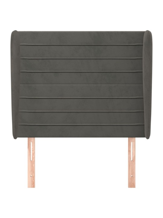 Voodipeats servadega, tumehall, 93x23x118/128 cm, samet