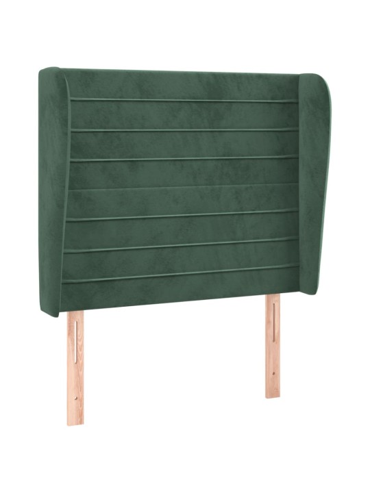 Voodipeats servadega, tumeroheline, 93x23x118/128 cm, samet