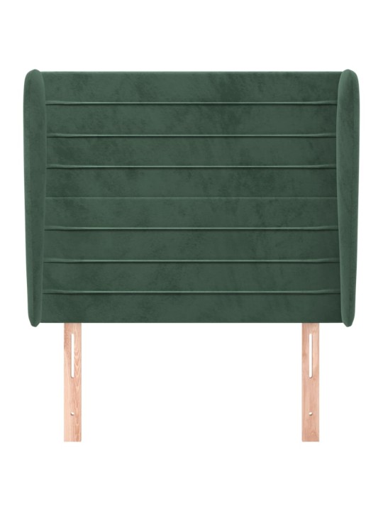 Voodipeats servadega, tumeroheline, 93x23x118/128 cm, samet