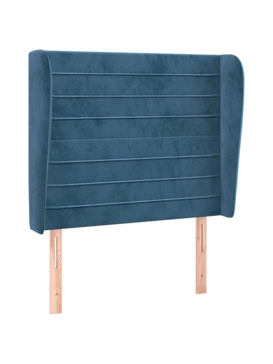 Voodipeats servadega, tumesinine, 93x23x118/128 cm, samet