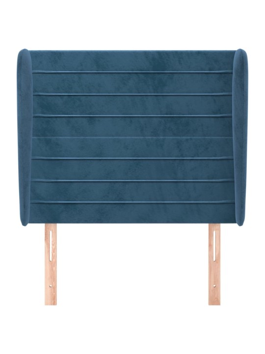 Voodipeats servadega, tumesinine, 93x23x118/128 cm, samet