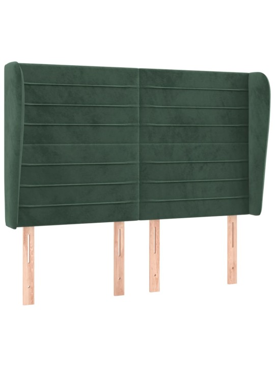 Voodipeats servadega, tumeroheline, 147x23x118/128 cm, samet